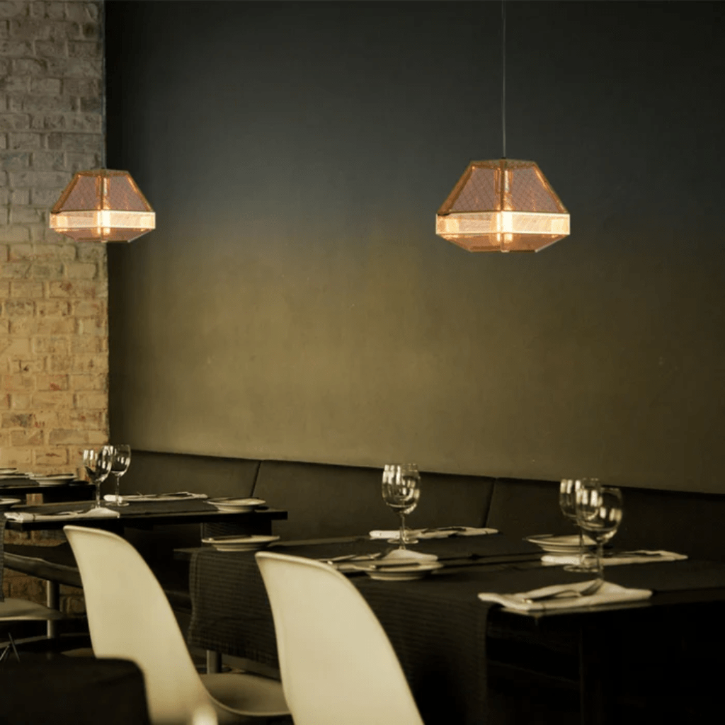 TKLD Pendant & Chandeliers Gold Metal Polyhedral Pendant Ceiling Light E27 - D230mm/D300mm