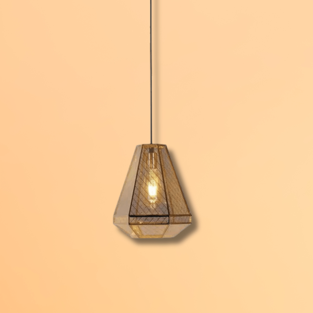 TKLD Pendant & Chandeliers Gold Metal Polyhedral Pendant Ceiling Light E27 - D230mm/D300mm