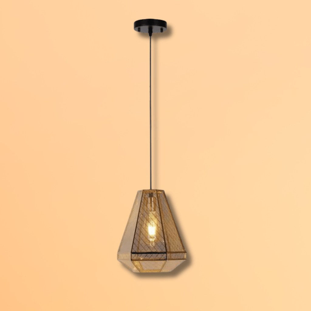 TKLD Pendant & Chandeliers Gold Metal Polyhedral Pendant Ceiling Light E27 - D230mm/D300mm