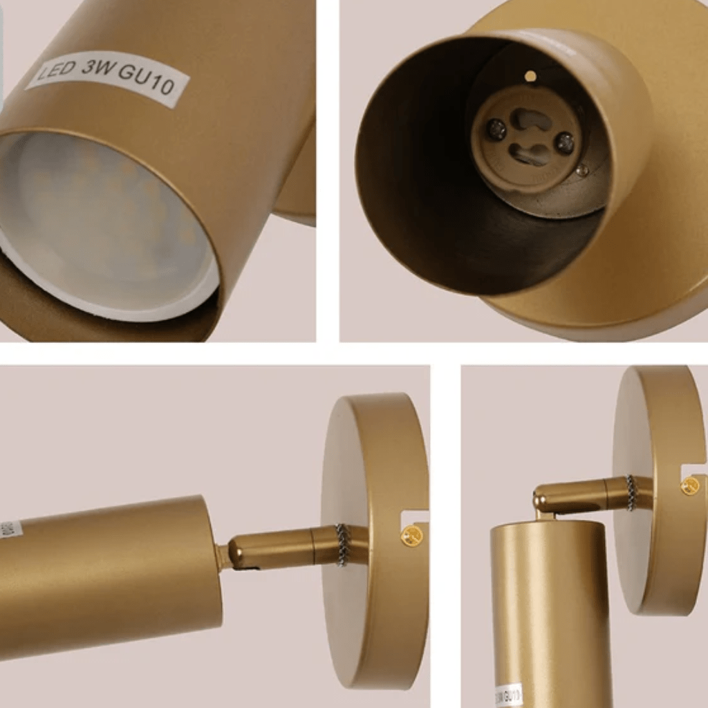 TKLD Wall & Sconce Lights Gold Metal Spot Wall Light GU10 Fitting