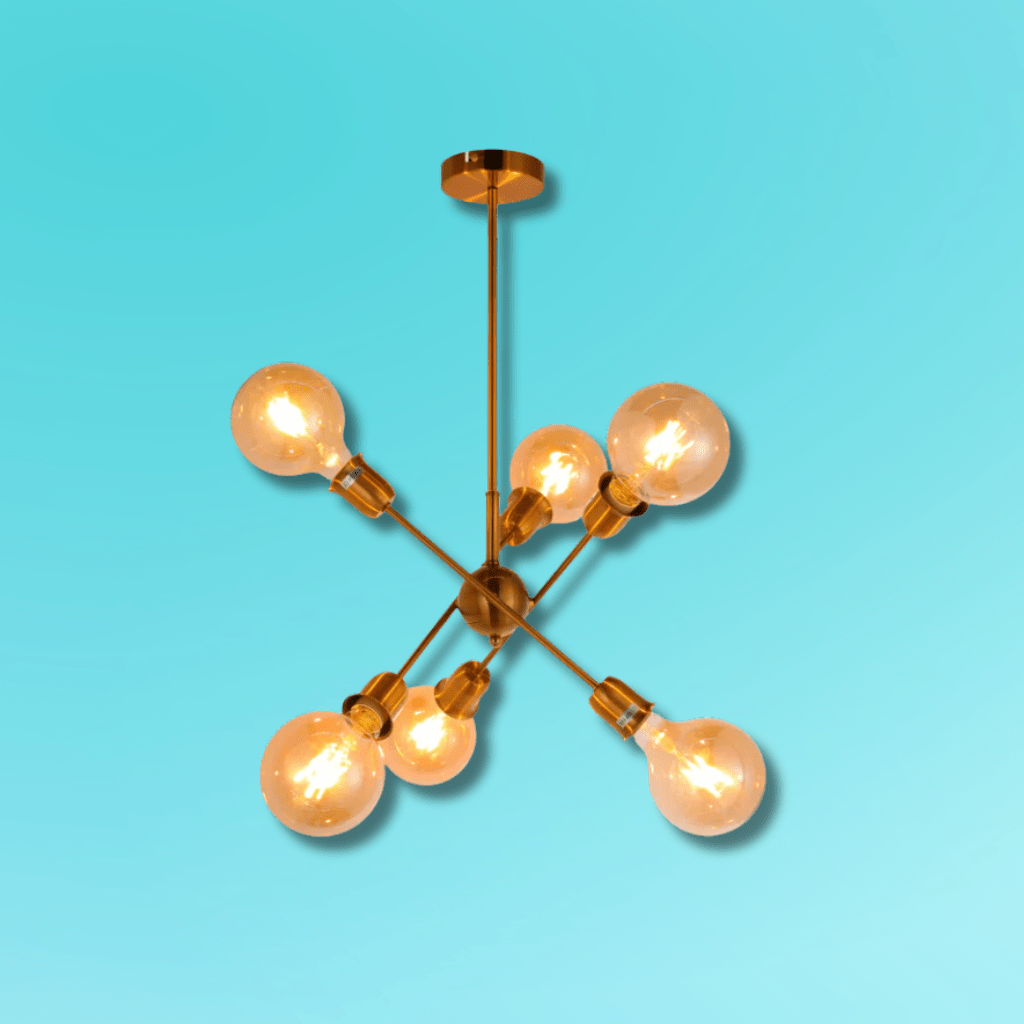 TKLD Pendant & Chandeliers Golden Equilibrium Sphere Sputnik 6-Light Geometric Chandelier