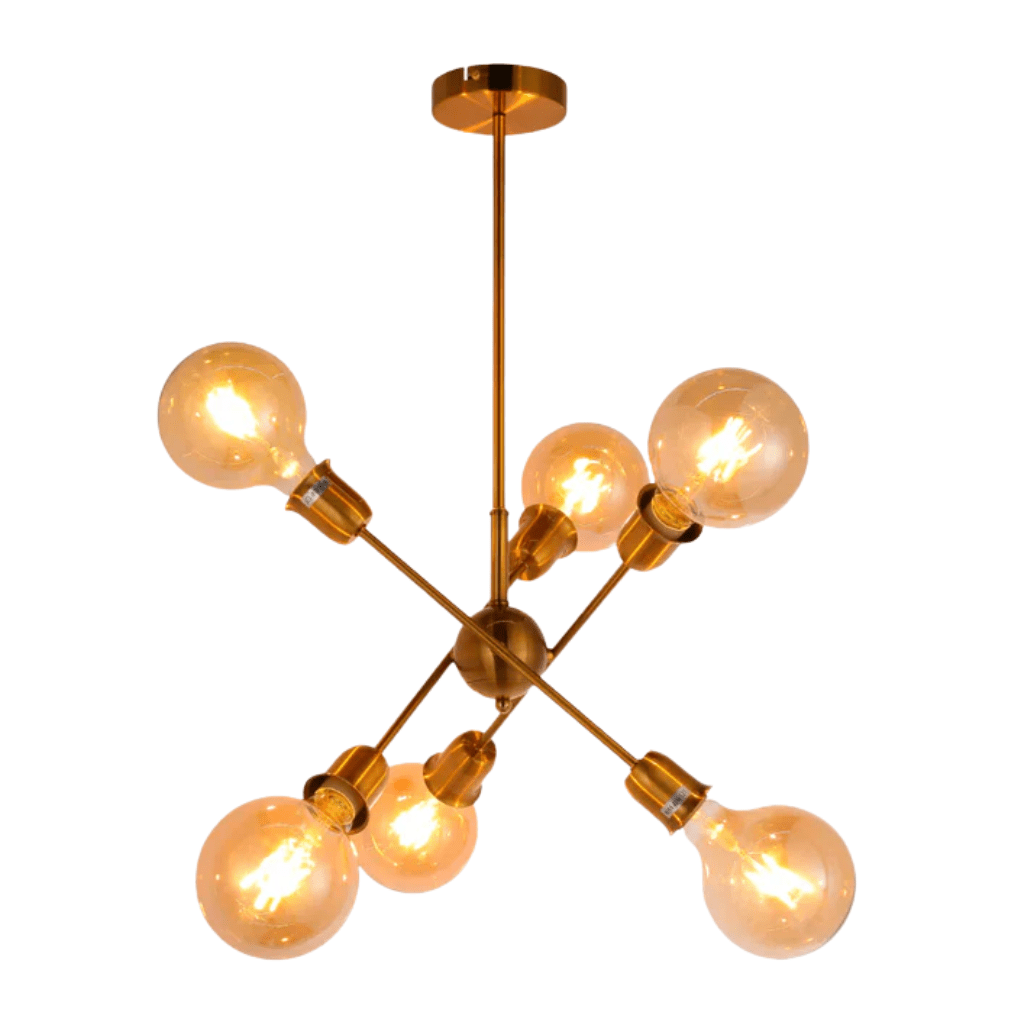 TKLD Pendant & Chandeliers Golden Equilibrium Sphere Sputnik 6-Light Geometric Chandelier