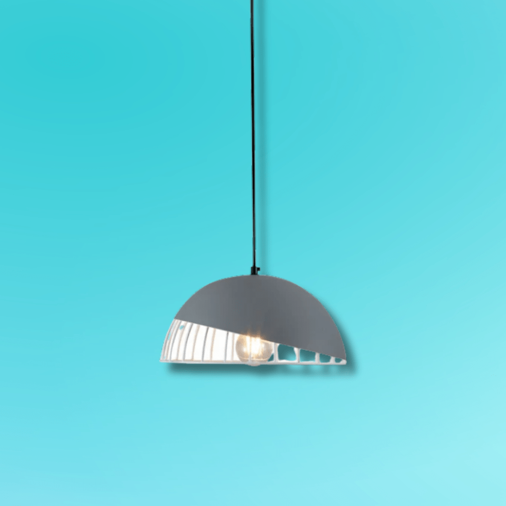 TKLD Pendant & Chandeliers Grey White Caged Dome Nordic Metal E27 Ceiling Pendant Light
