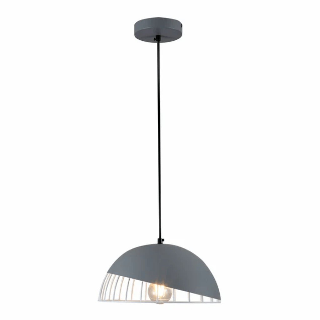 TKLD Pendant & Chandeliers Grey White Caged Dome Nordic Metal E27 Ceiling Pendant Light