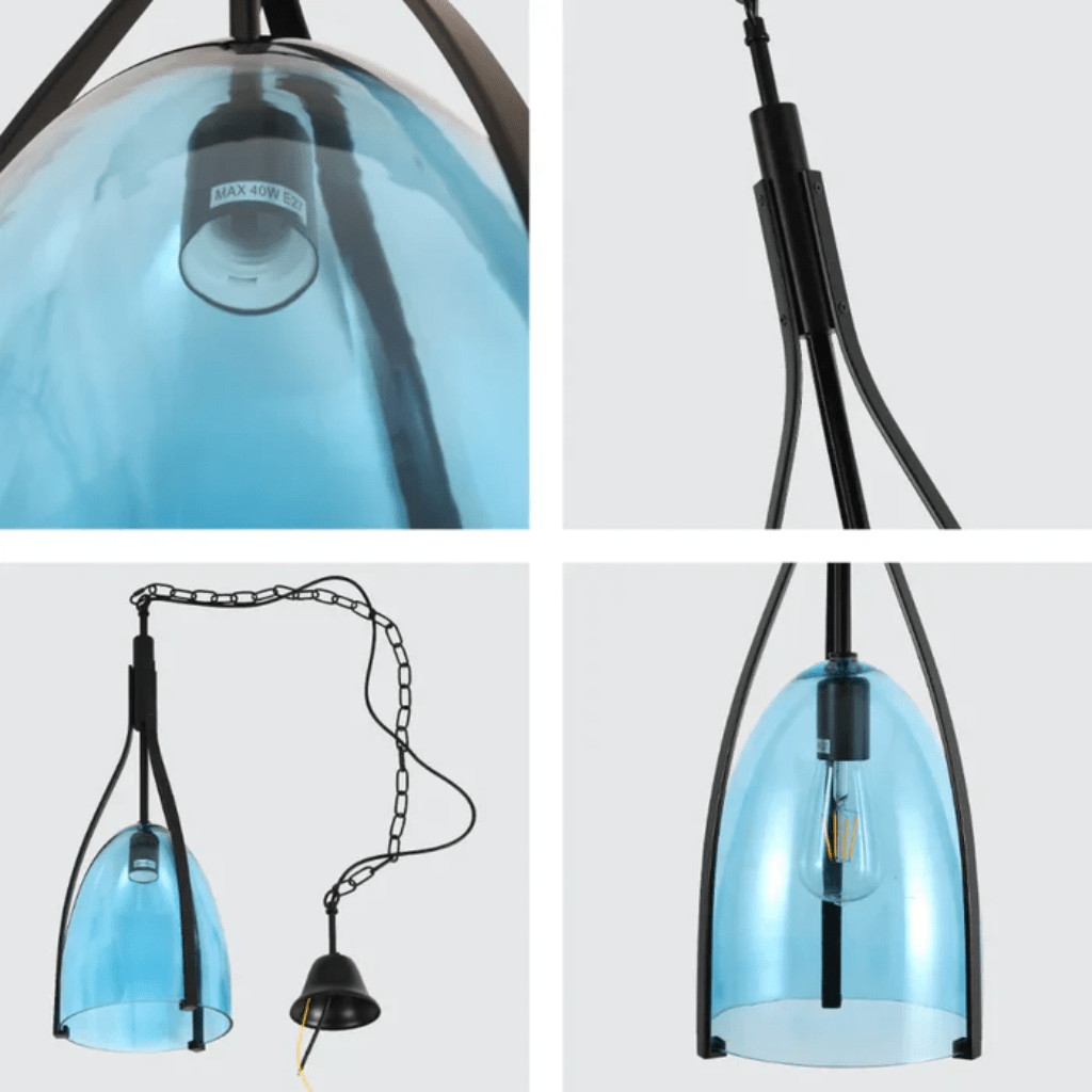 TKLD Pendant & Chandeliers Havana Bell Yellow or Blue Glass Pendant Light