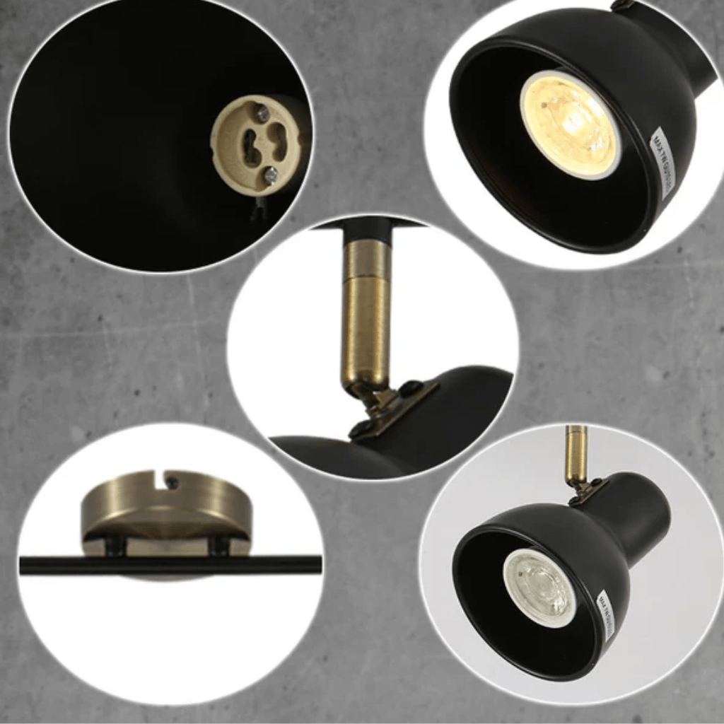 TKLD Pendant & Chandeliers Hektor Black Antique Brass Rotatable GU10 Spotlight