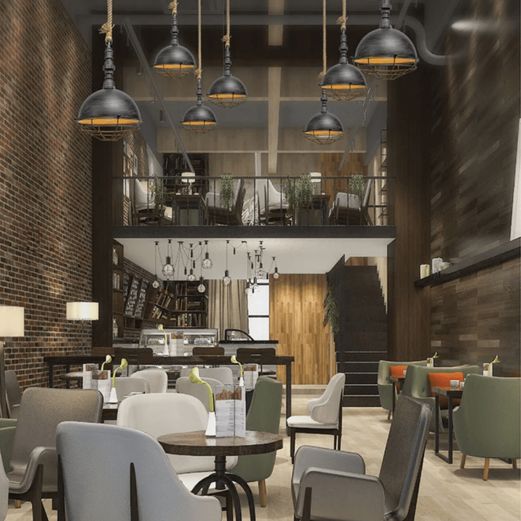 TKLD Pendant & Chandeliers Hemp Rope Silvery Grey Dome Metal Industrial Vintage Pendant Ceiling Light