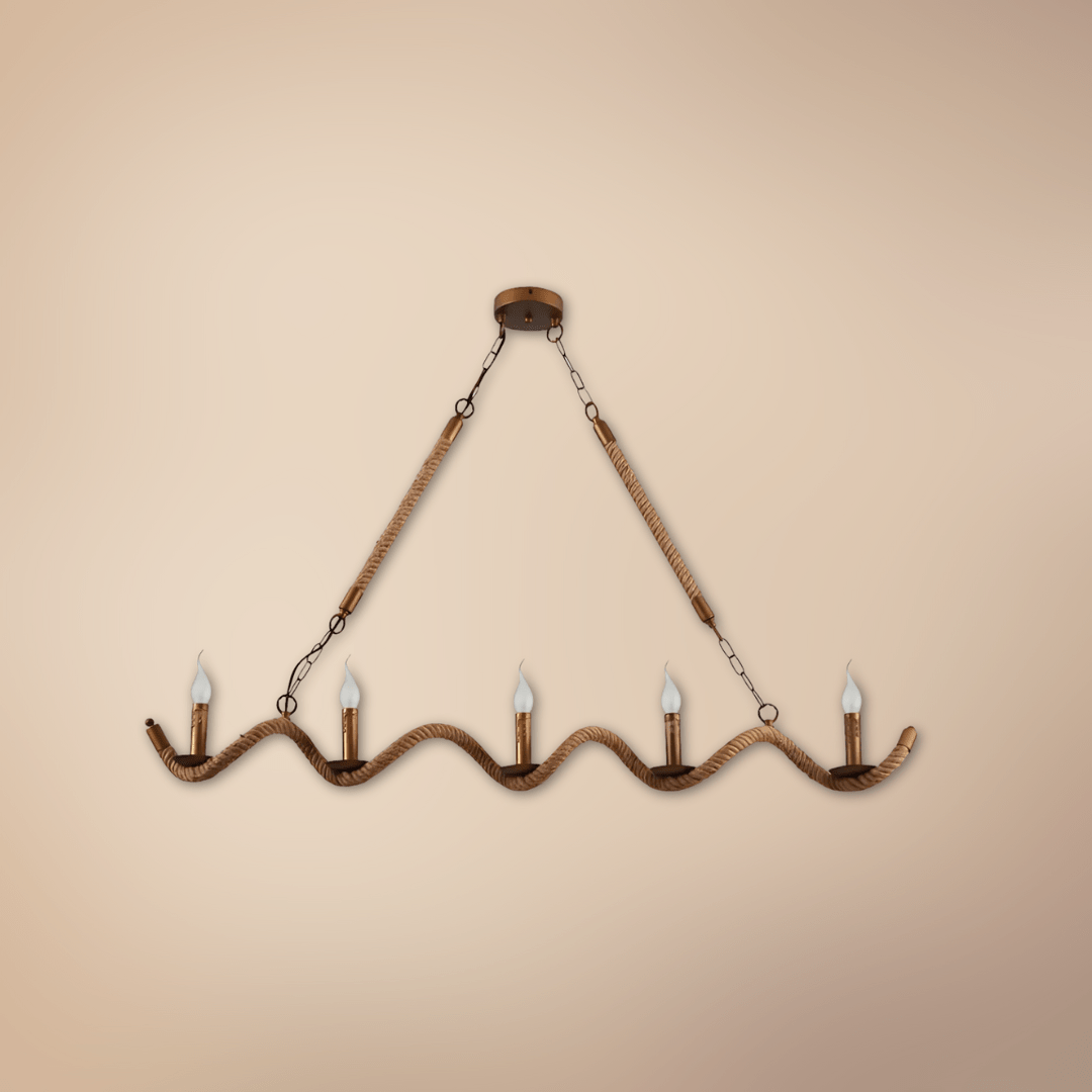 TKLD Pendant & Chandeliers Hemp Rope Spiral Island Ceiling Chandelier Light - 40W