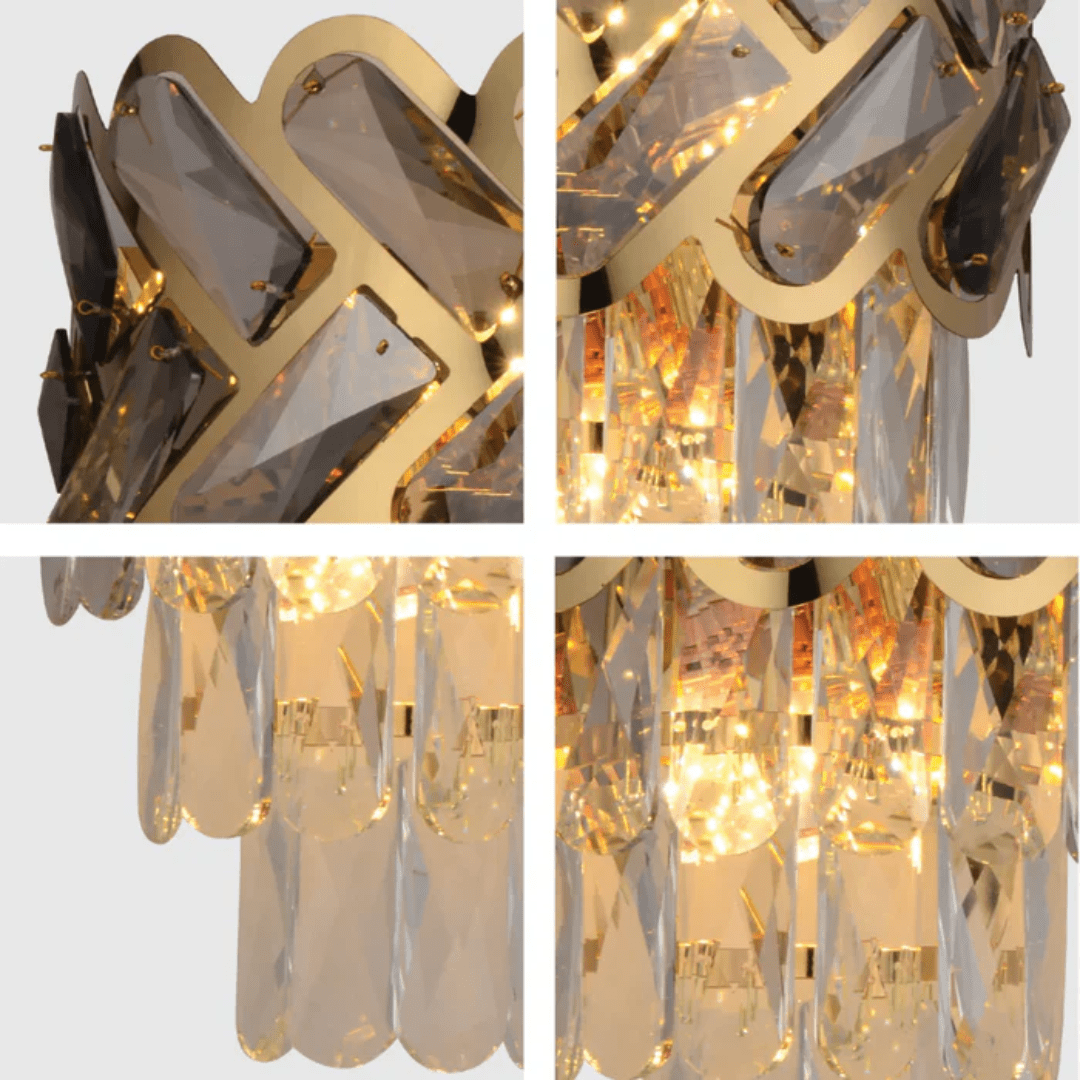 TKLD Wall & Sconce Lights Herringbone Light Gold Crystal Chandelier Wall Sconce - 40W