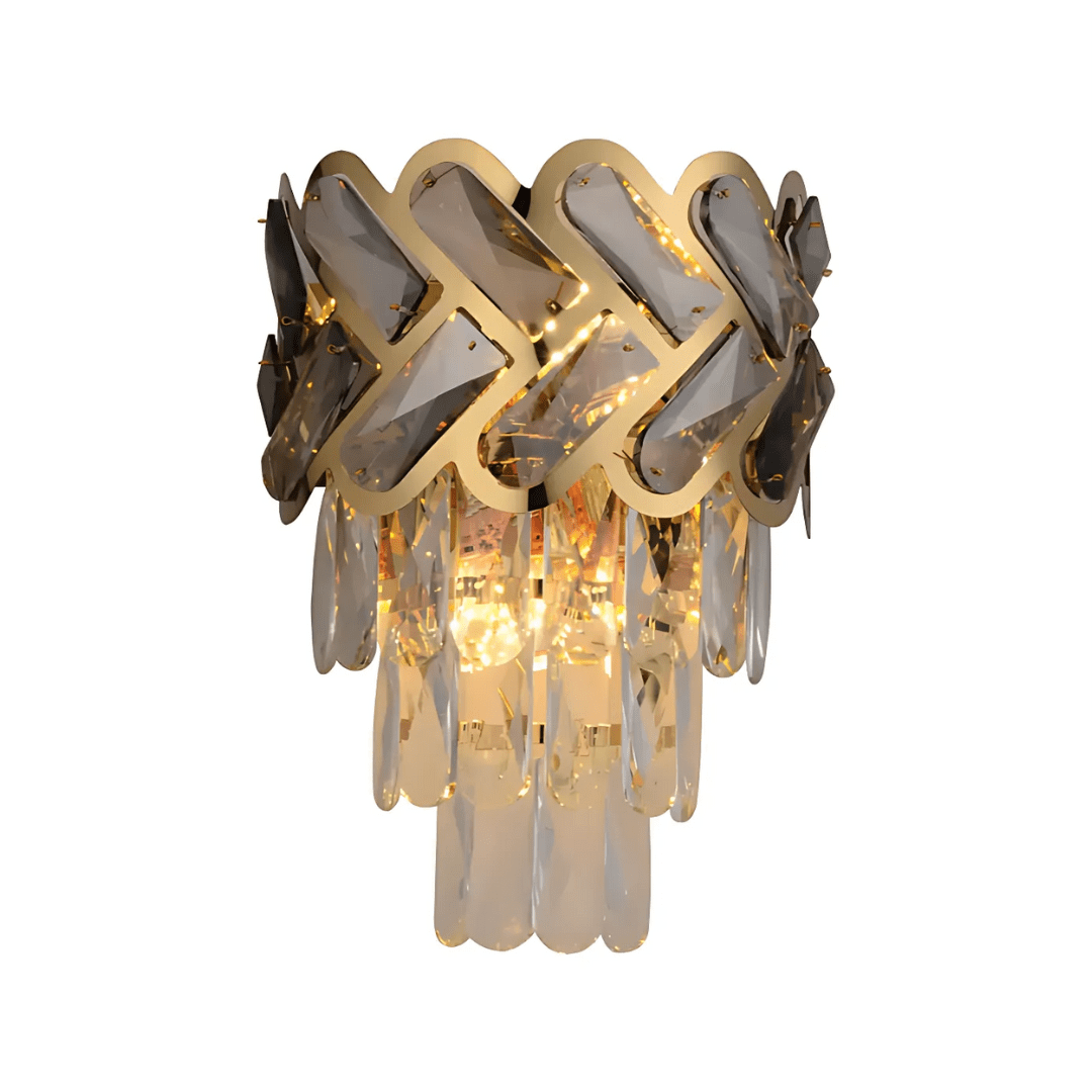 TKLD Wall & Sconce Lights Herringbone Light Gold Crystal Chandelier Wall Sconce - 40W