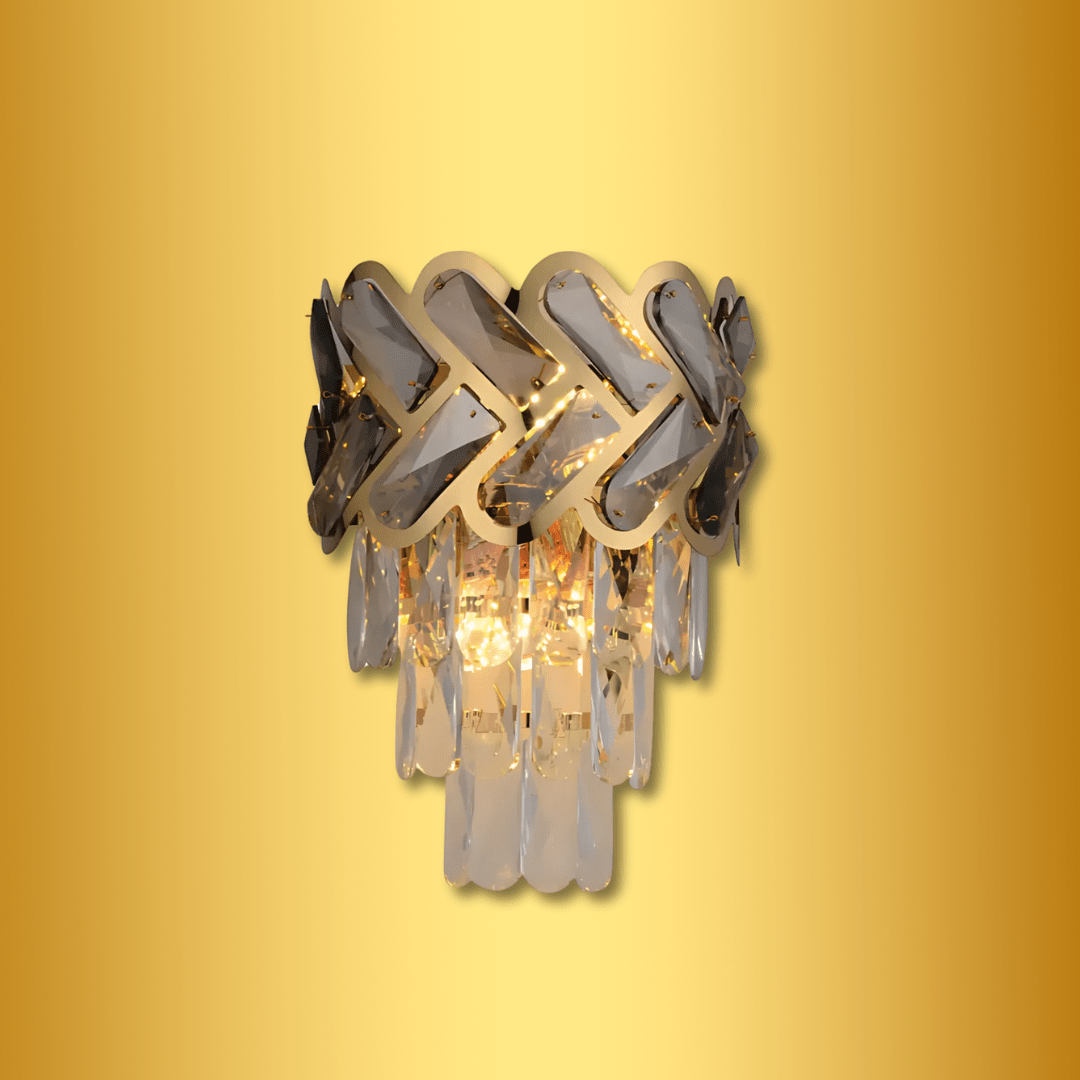TKLD Wall & Sconce Lights Herringbone Light Gold Crystal Chandelier Wall Sconce - 40W