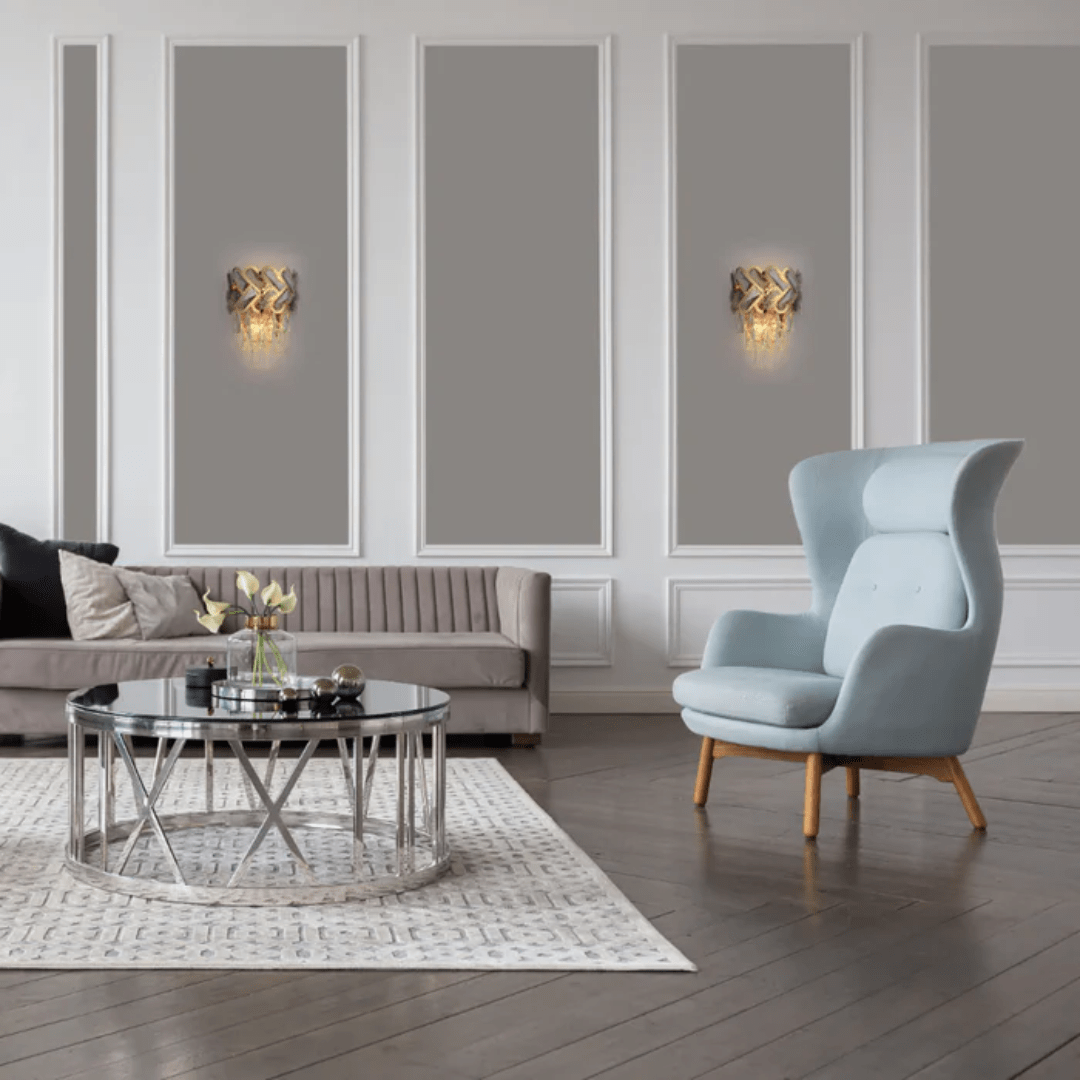 TKLD Wall & Sconce Lights Herringbone Light Gold Crystal Chandelier Wall Sconce - 40W