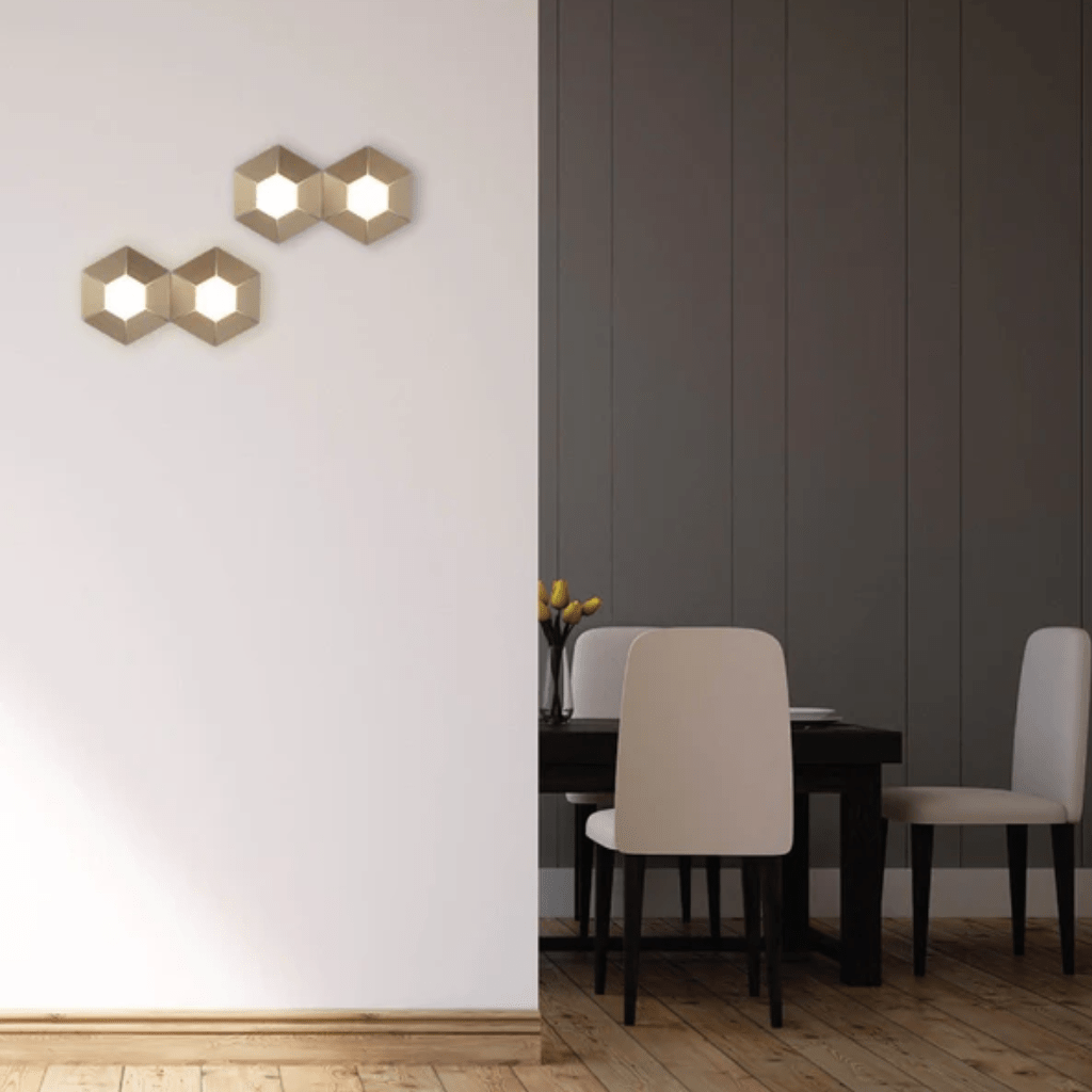 TKLD Wall & Sconce Lights Honeycomb Gold Opal Contemporary Modern Wall Light