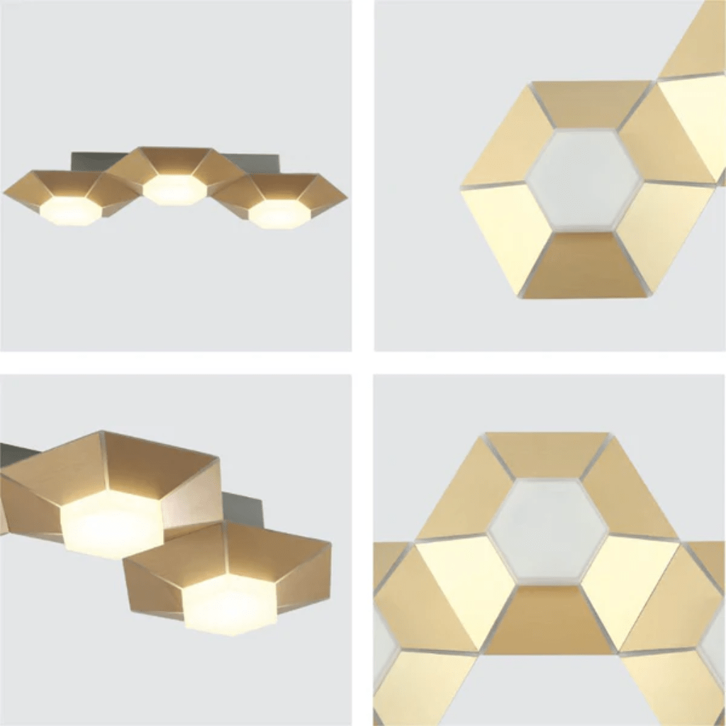 TKLD Wall & Sconce Lights Honeycomb Gold Opal Contemporary Modern Wall Light