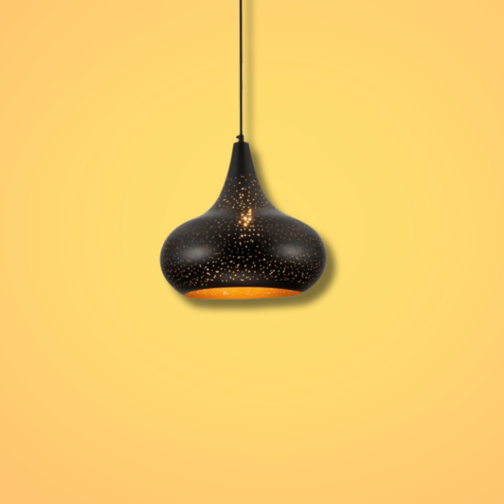 TKLD Pendant & Chandeliers Indian Dome Night Milkyway Black & Gold E27 Ceiling Pendant Light - 300mm