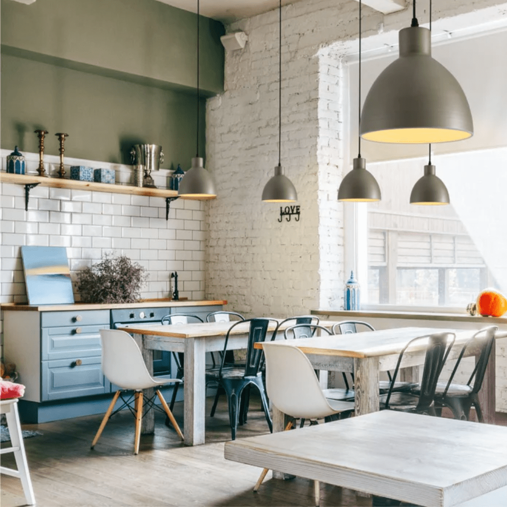 TKLD Pendant & Chandeliers Industrial Dome Antique Grey Metal E27 Pendant Ceiling Light Fitting - D220