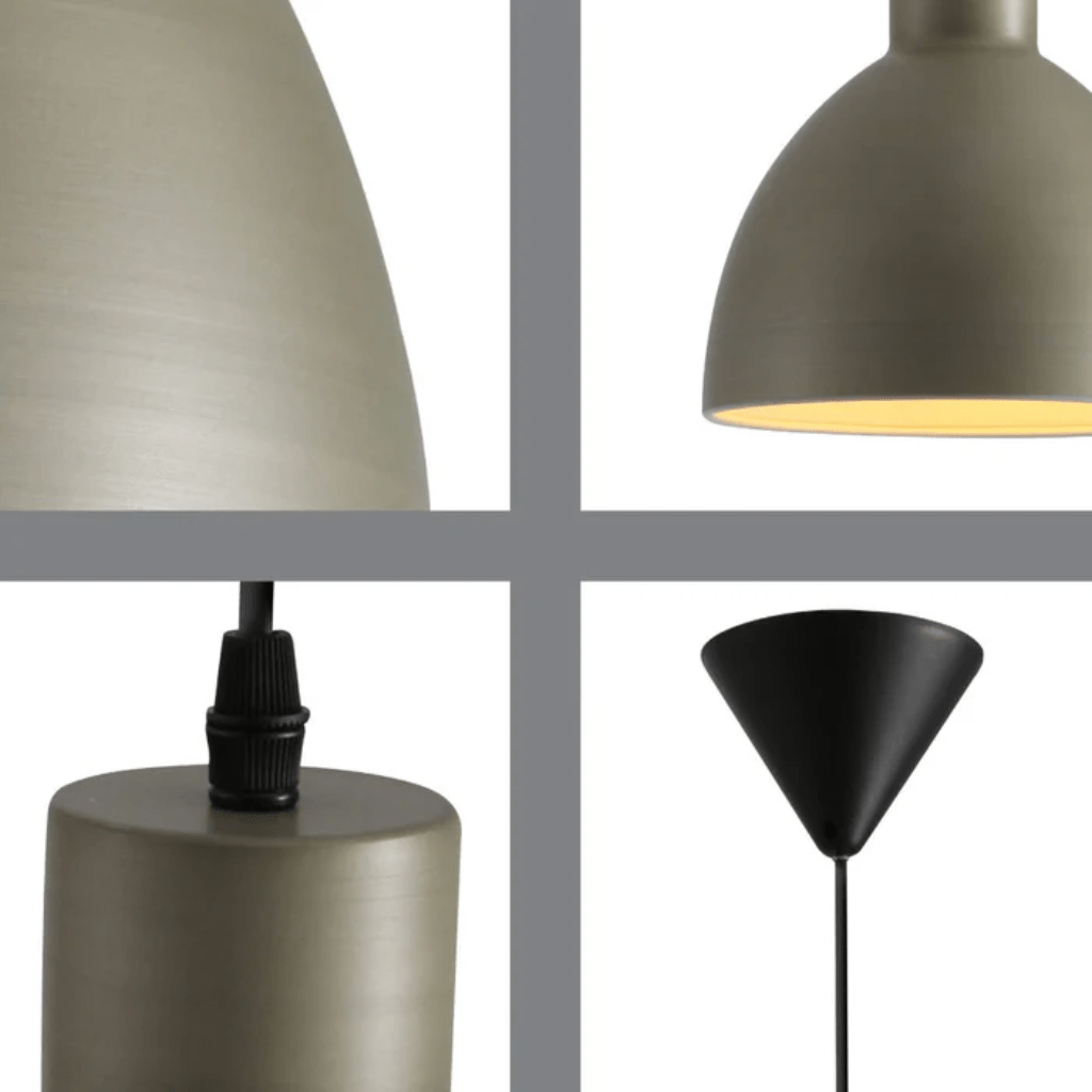 TKLD Pendant & Chandeliers Industrial Dome Antique Grey Metal E27 Pendant Ceiling Light Fitting - D220