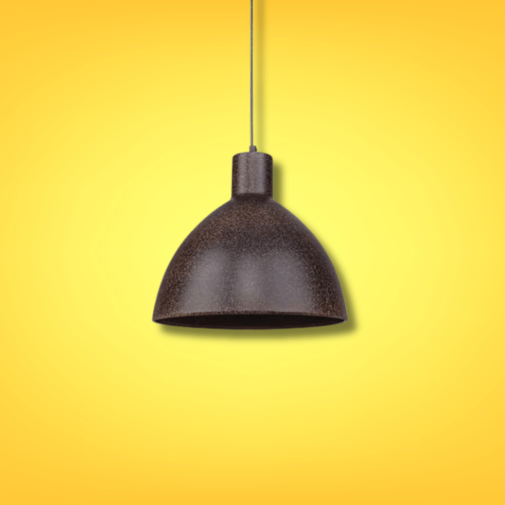 TKLD Pendant & Chandeliers Industrial Dome Rusty Brown Metal E27 Pendant Ceiling Light Fitting - D300mm