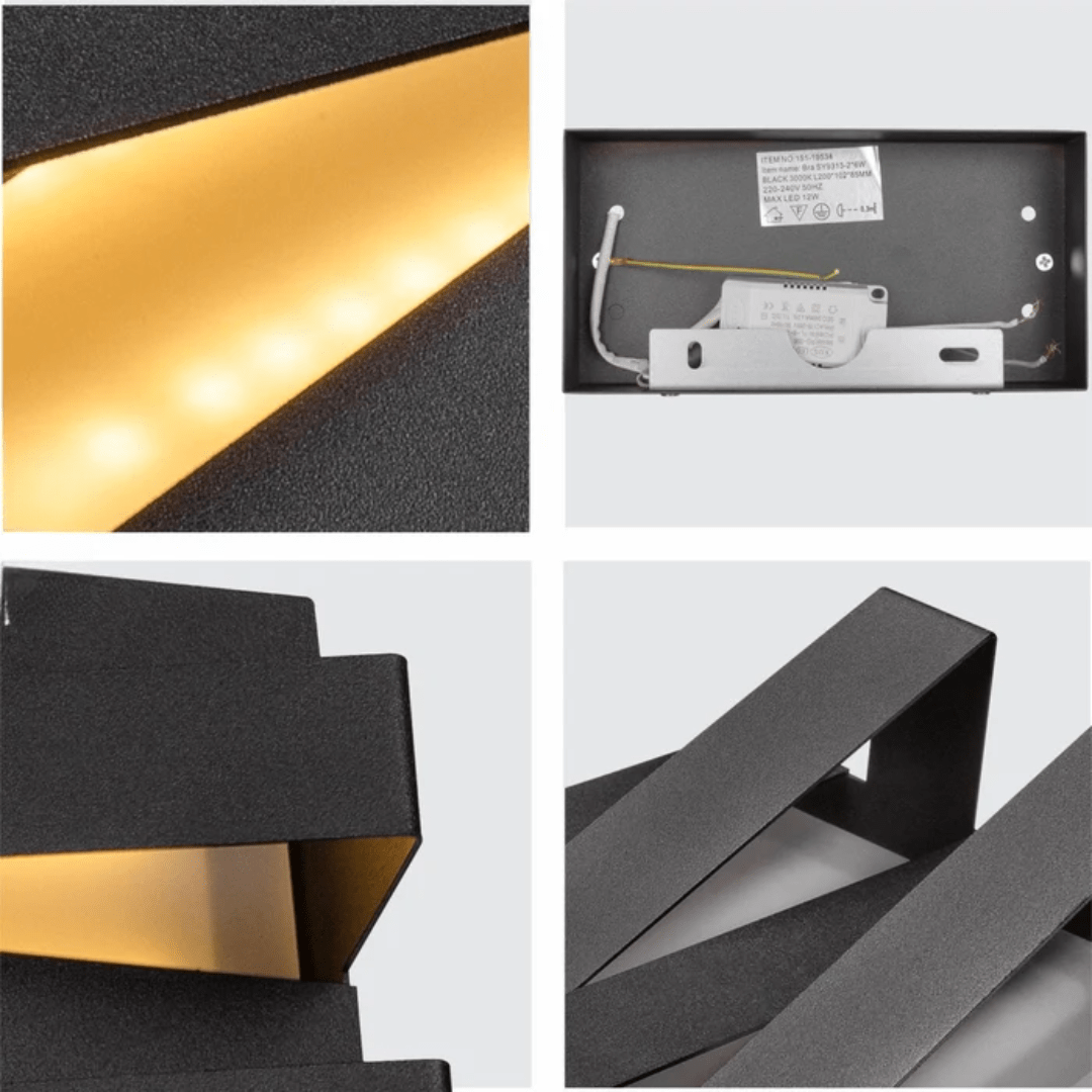 TKLD Wall & Sconce Lights Integrated Black LED Metal Wall Light - 12W
