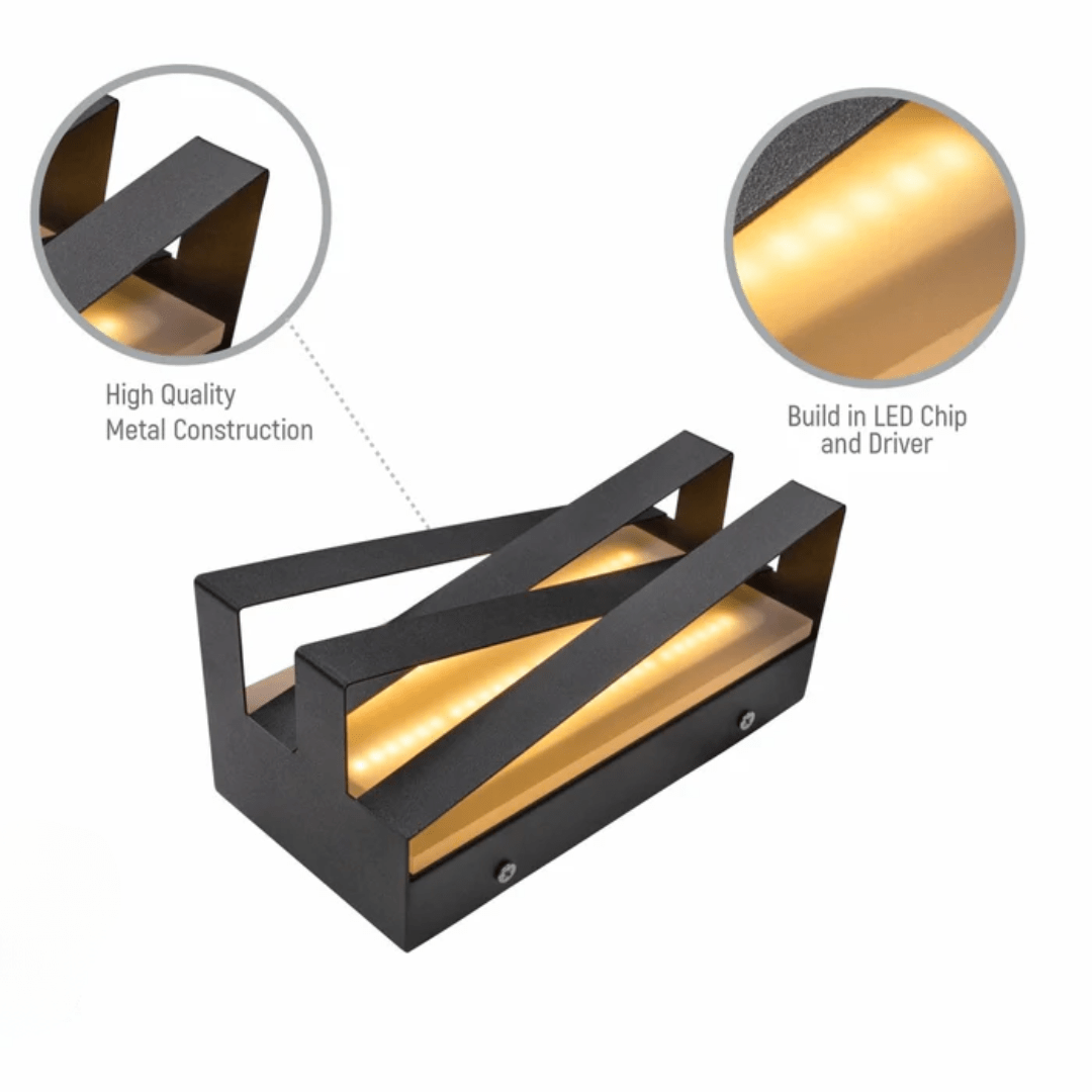 TKLD Wall & Sconce Lights Integrated Black LED Metal Wall Light - 12W