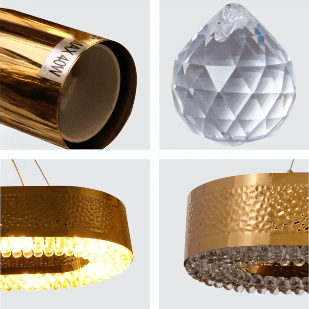 TKLD Pendant & Chandeliers Island Ball Crystal Gold Metal E14 Chandelier Ceiling Light - D600mm