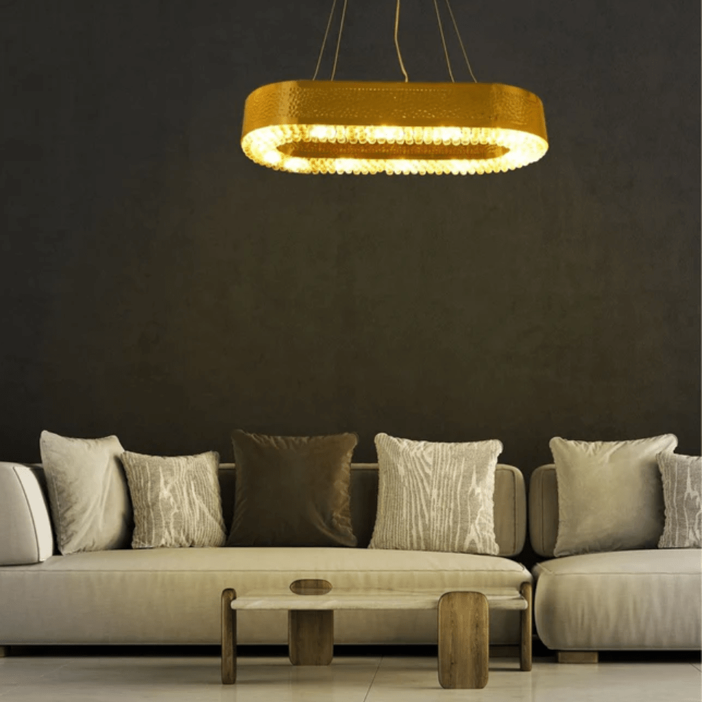 TKLD Pendant & Chandeliers Island Ball Crystal Gold Metal E14 Chandelier Ceiling Light - D600mm