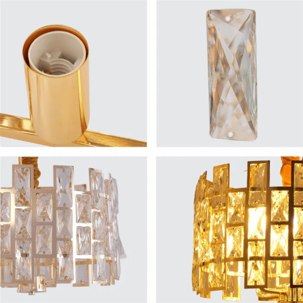 TKLD Pendant & Chandeliers Island Coffin Stone Gold Metal Castle Type Chandelier E14 Ceiling Light - 660mm