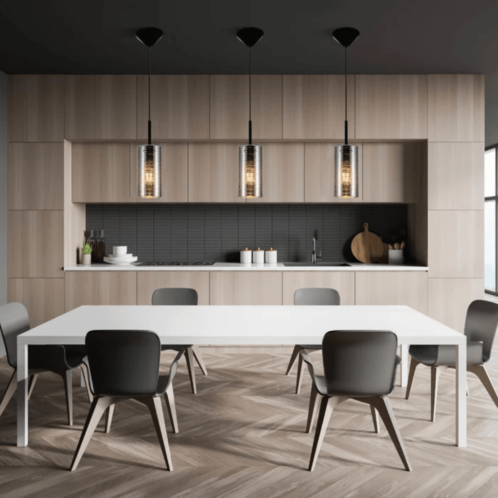 TKLD Pendant & Chandeliers Jupiter Copper Silver & Gold Cylinder Glass Pendant Ceiling Light E27 Fitting