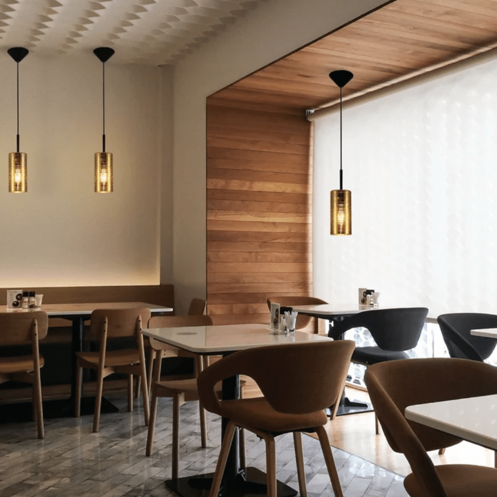 TKLD Pendant & Chandeliers Jupiter Copper Silver & Gold Cylinder Glass Pendant Ceiling Light E27 Fitting