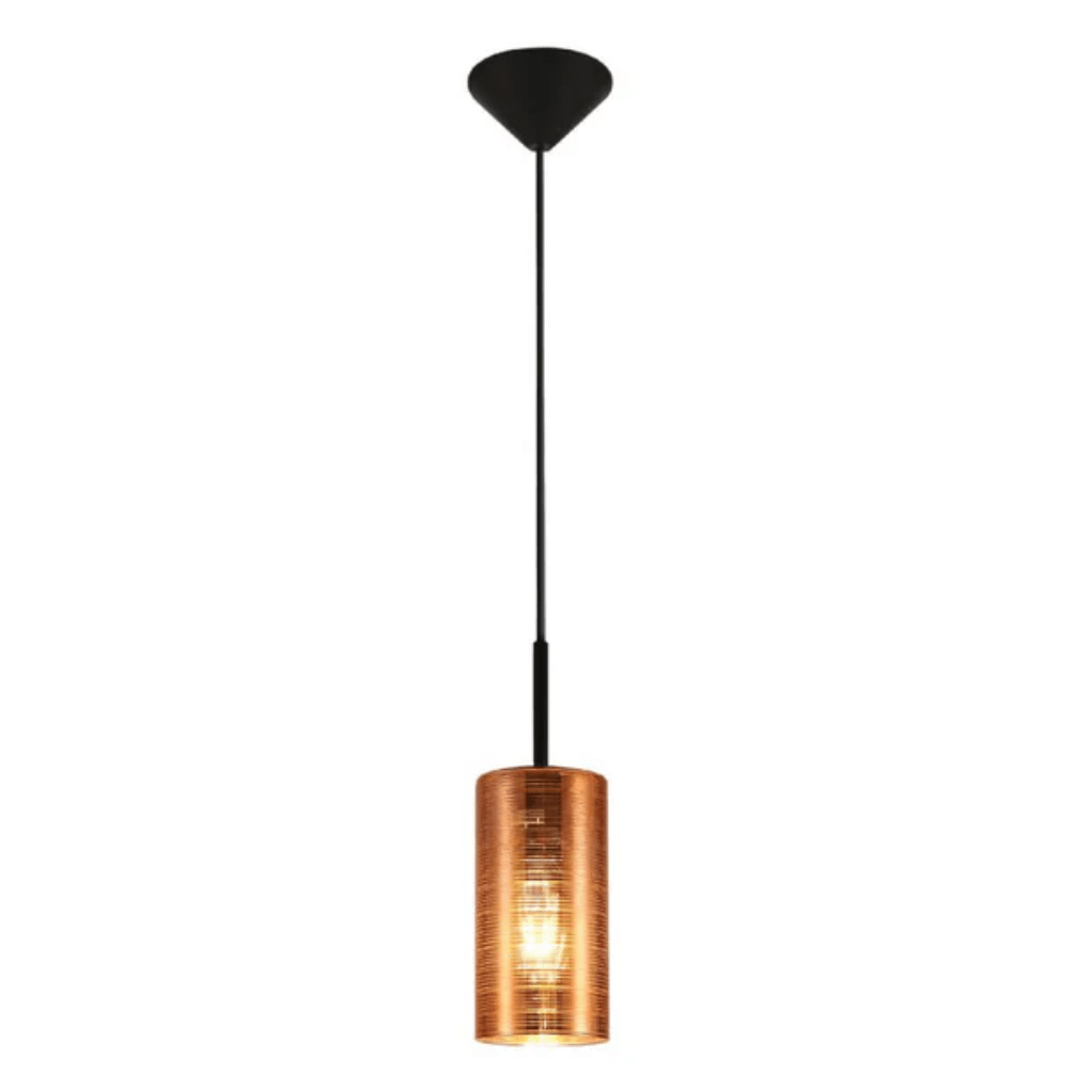 TKLD Pendant & Chandeliers Jupiter Copper Silver & Gold Cylinder Glass Pendant Ceiling Light E27 Fitting