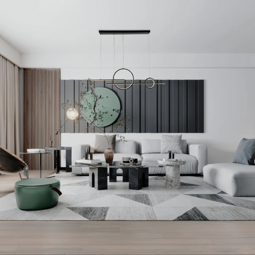 TKLD Ceiling Lights Kitesurf Scandinavian Dining Black CCT Changeble Modern LED Ceiling Light - 56W