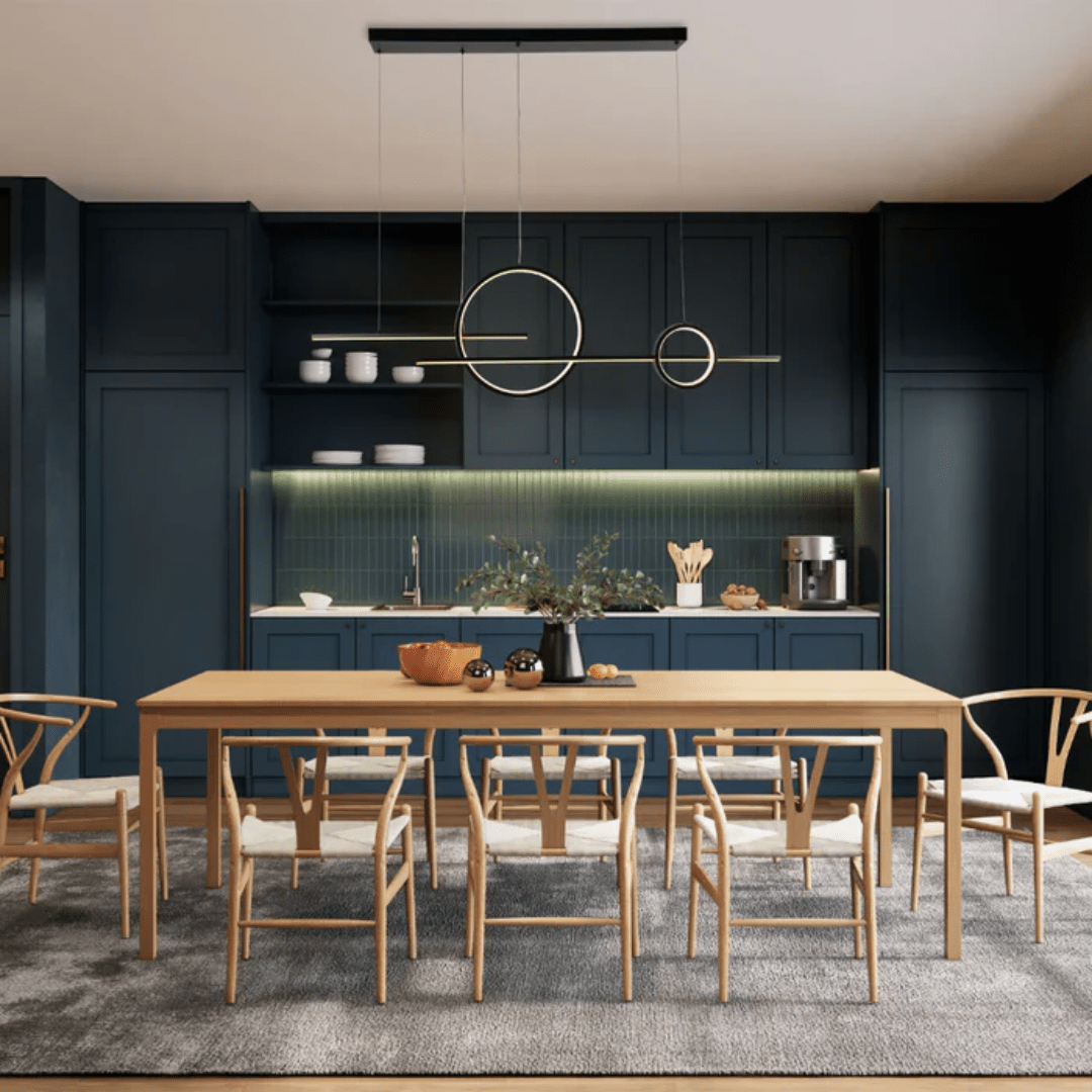 TKLD Ceiling Lights Kitesurf Scandinavian Dining Black CCT Changeble Modern LED Ceiling Light - 56W