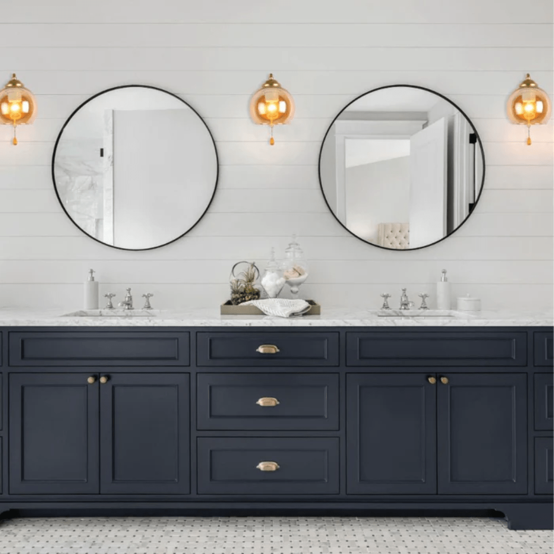 TKLD Pendant & Chandeliers L-Shape Amber+ Antique 1xE27 Dome Glass Wall Light - 52016