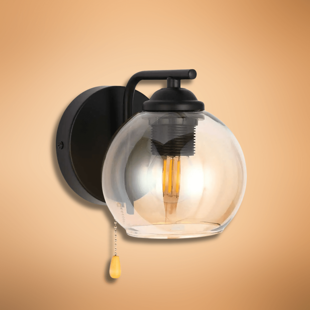 TKLD Pendant & Chandeliers L-Shape Black 1xE27 Dome Glass Wall Light - 52016