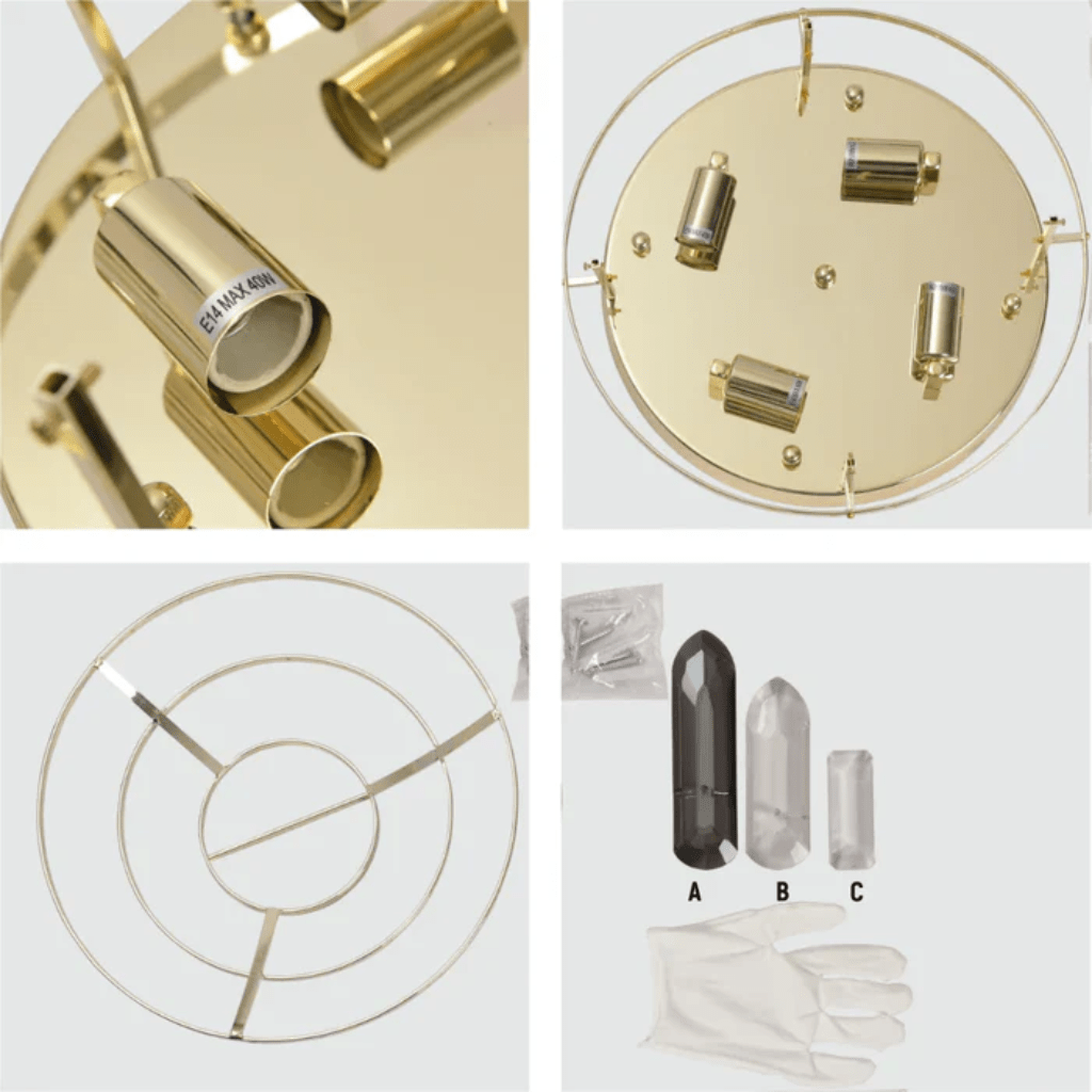 TKLD Pendant & Chandeliers Large Tiered Flush Chandelier Ceiling Light with Smoky and Clear Crystals