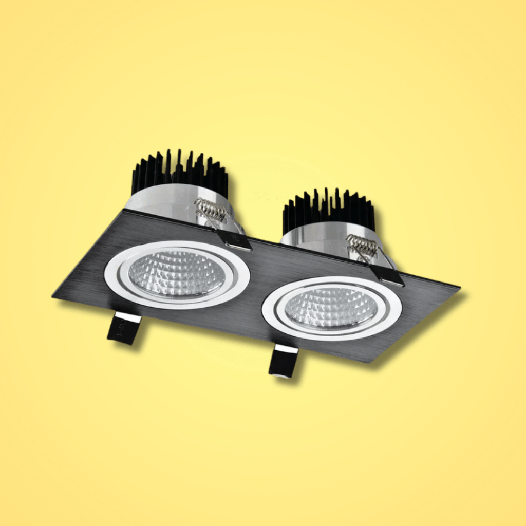 TKLD Ceiling Lights LED Black 2 Way Tilt Recessed Rectangle Downlight - 2x10W