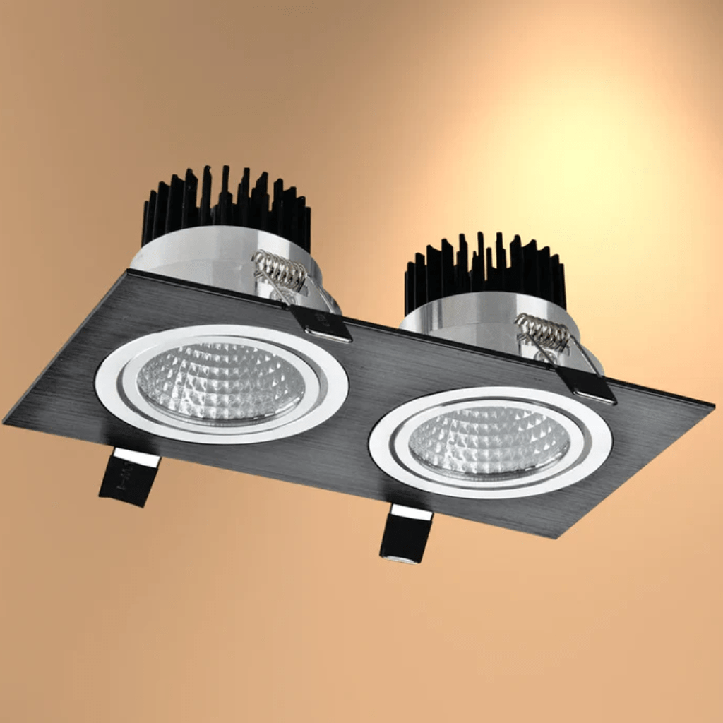 TKLD Ceiling Lights LED Black 2 Way Tilt Recessed Rectangle Downlight - 2x5W