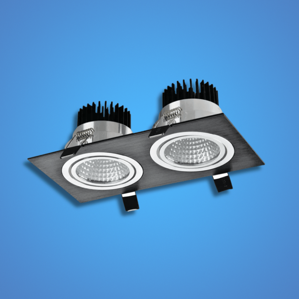 TKLD Ceiling Lights LED Black 2 Way Tilt Recessed Rectangle Downlight - 2x5W