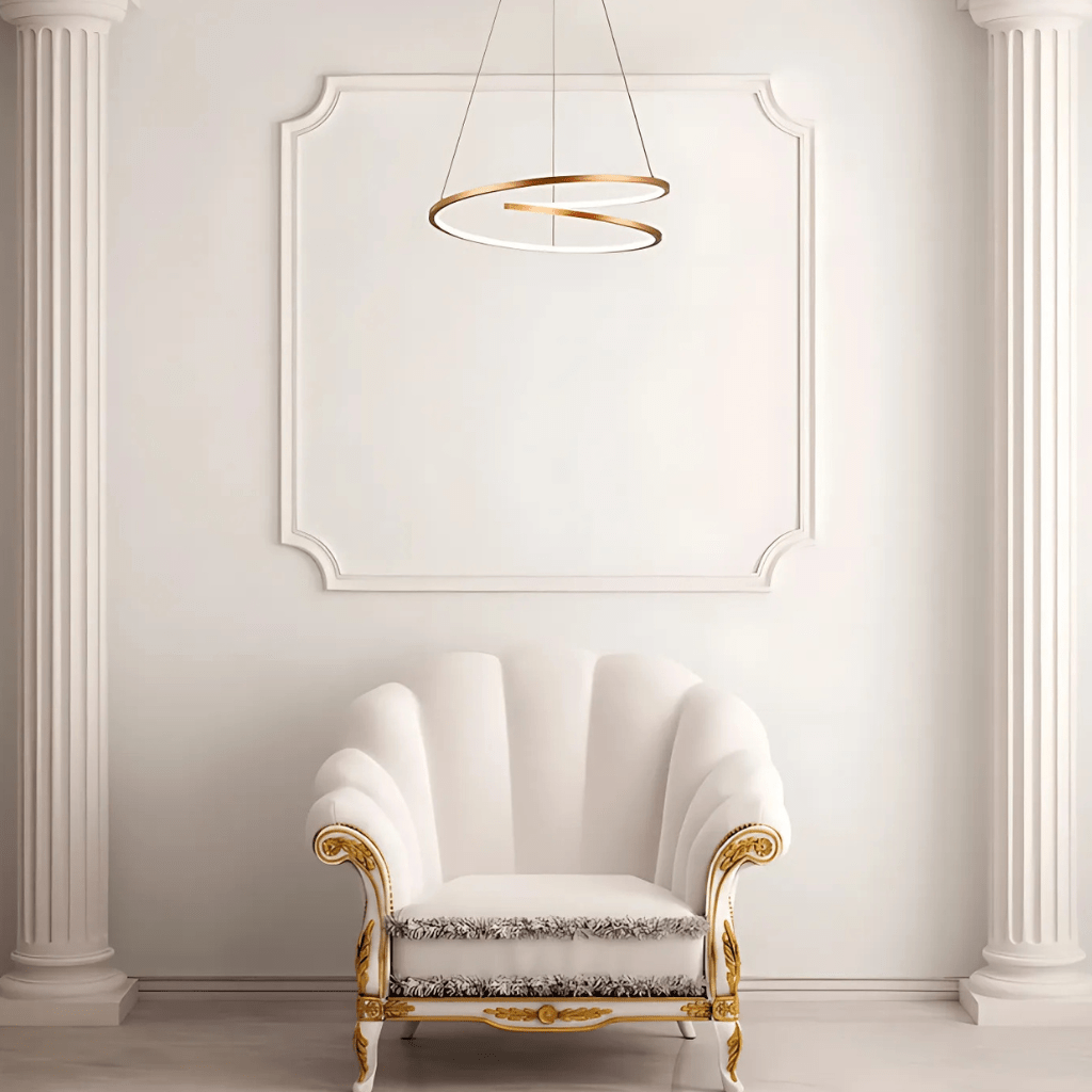TKLD Pendant & Chandeliers LED Double Loop-Infinity Gold Finishing 4000K Scandinavian Pendant Ceiling Light