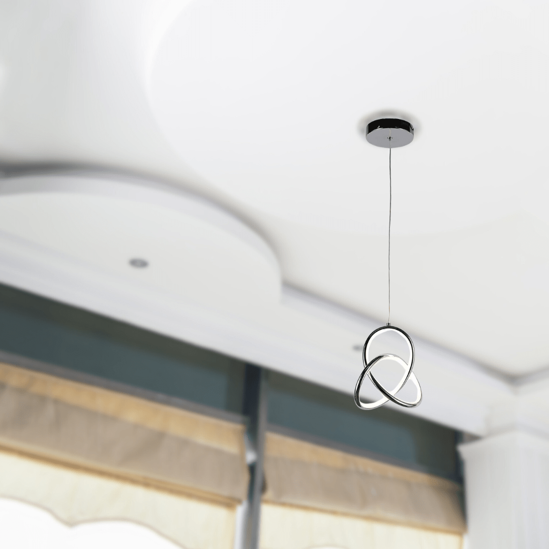 TKLD Pendant & Chandeliers LED Pendant Light D185xH1500 Chrome CCT Changeble - 17W