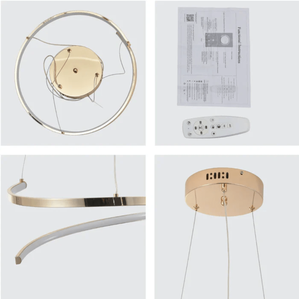 TKLD Pendant & Chandeliers LED Spiral White Chrome or Gold Finishing 30W Scandinavian Pendant Ceiling Light