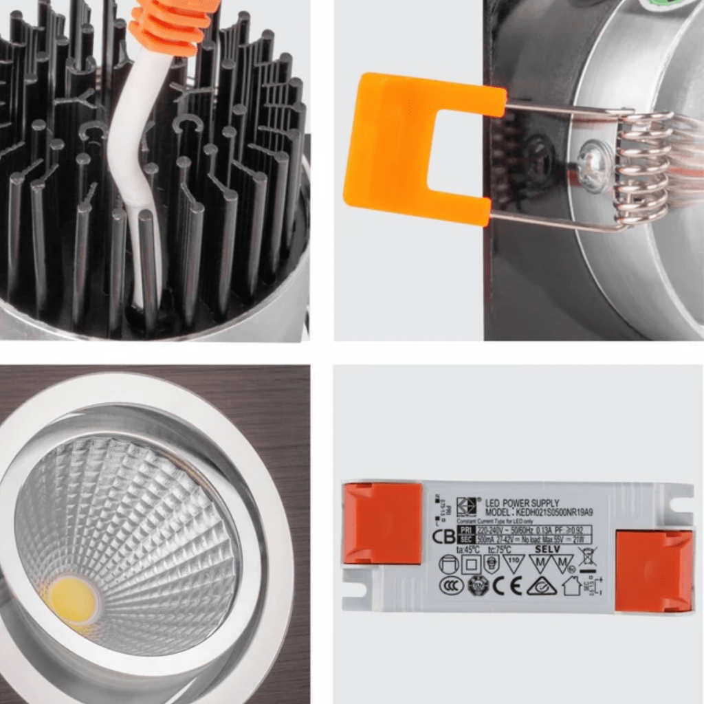 TKLD Ceiling Lights LED Tilt Recessed Black Rectangle Downlight - 5W