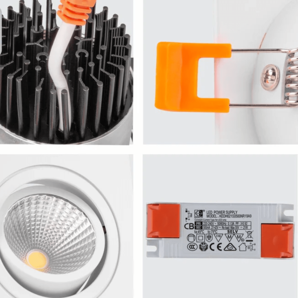 TKLD Ceiling Lights LED Tilt Recessed White Rectangle Downlight - 10W