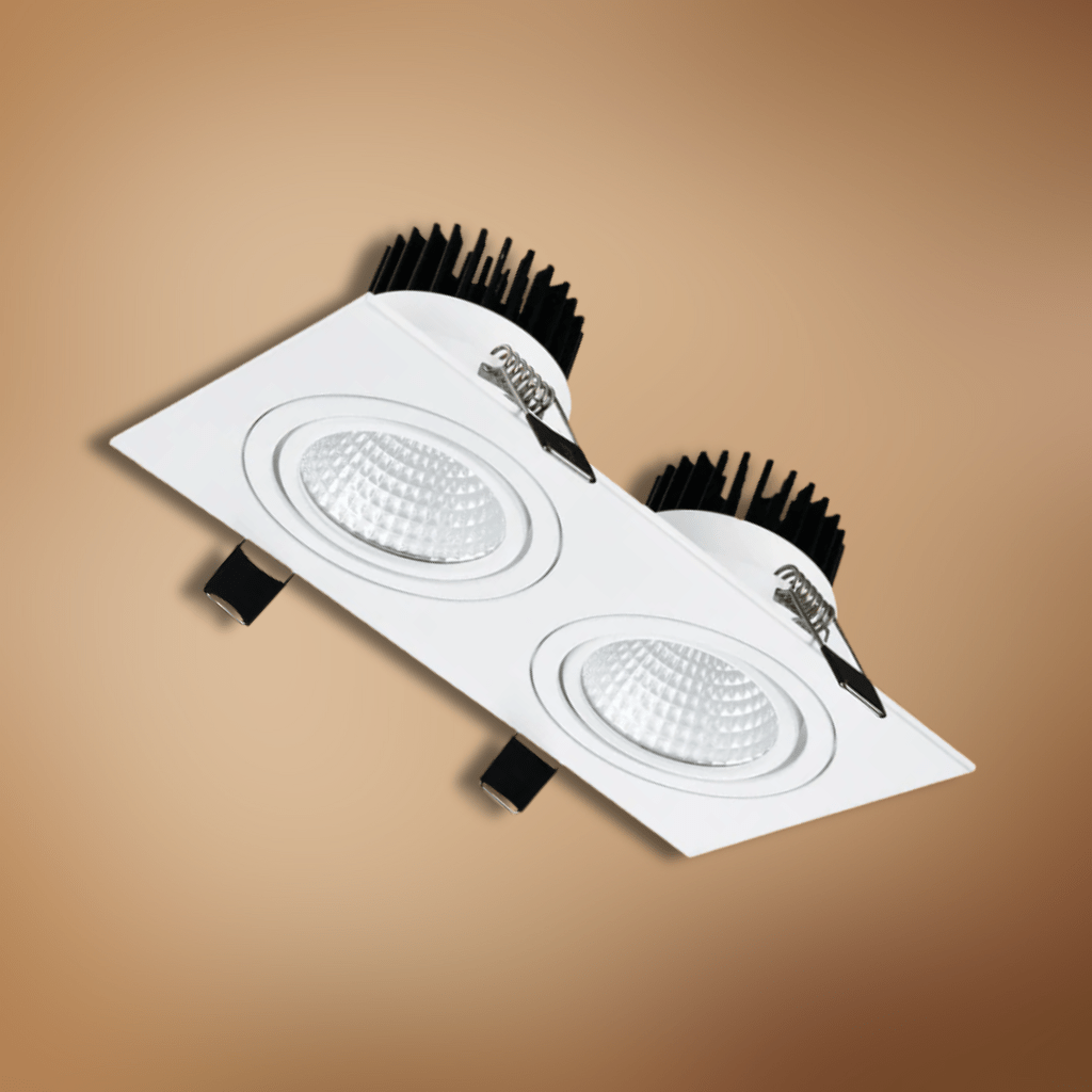 TKLD Ceiling Lights LED White 2 Way Tilt Recessed Rectangle Downlight - 2x10W