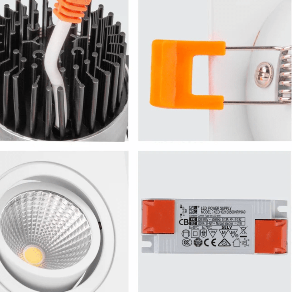 TKLD Ceiling Lights LED White 2 Way Tilt Recessed Rectangle Downlight - 2x5W