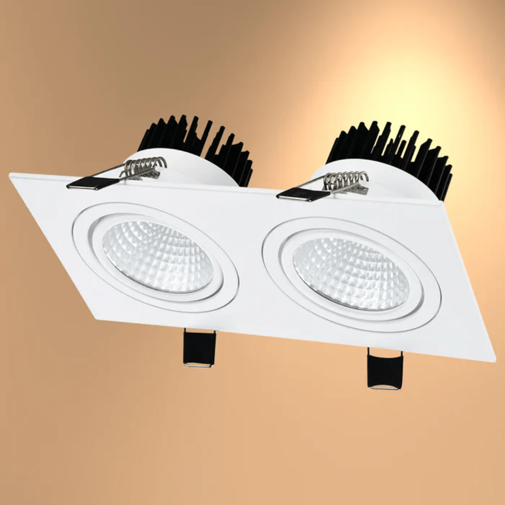 TKLD Ceiling Lights LED White 2 Way Tilt Recessed Rectangle Downlight - 2x5W
