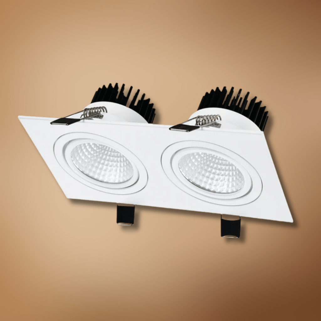 TKLD Ceiling Lights LED White 2 Way Tilt Recessed Rectangle Downlight - 2x5W