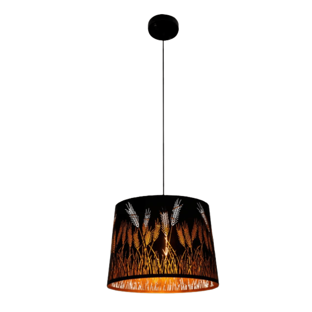 TKLD Pendant & Chandeliers Light Effects Black Ear Classic Shade Metal Frustum E27 Pendant Ceiling Light