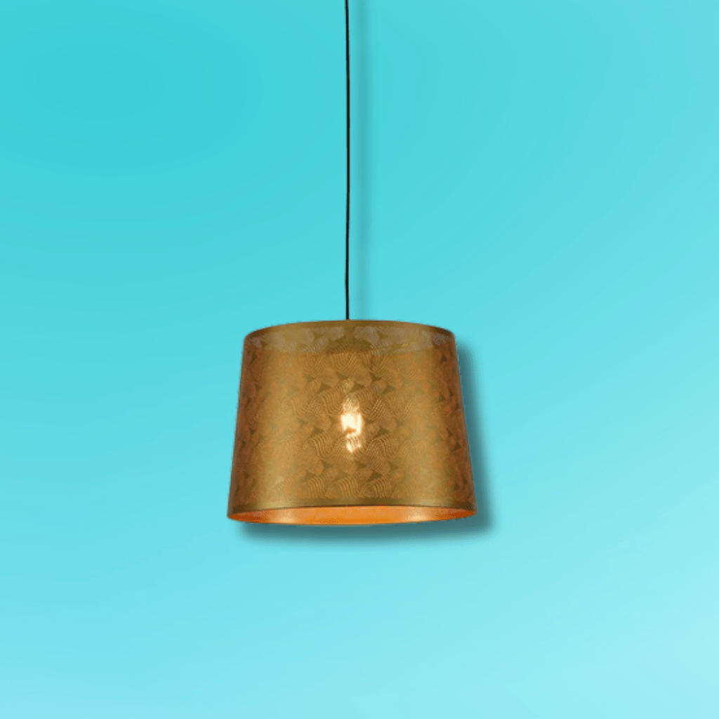 TKLD Pendant & Chandeliers Light Effects Gold Wavy Classic Shade Metal Frustum E27 Pendant Ceiling Light