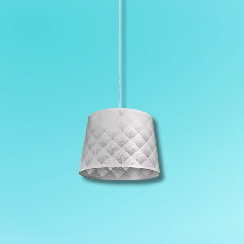 TKLD Pendant & Chandeliers Light Effects White Argyle Classic Shade Metal Frustum E27 Pendant Ceiling Light